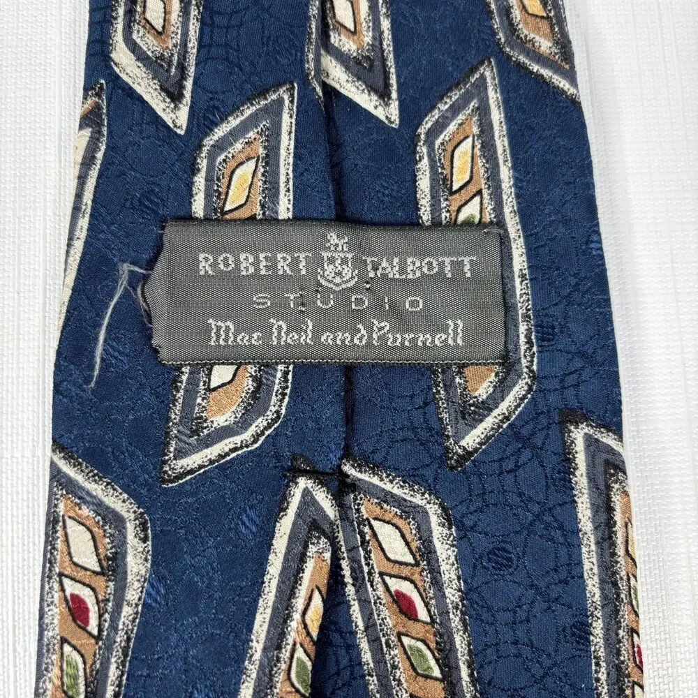 Robert Talbott Mens Preppy Silk Tie Mac Neil Purnell Made USA Office Formal